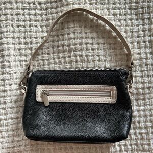 Vintage Y2K  mini shoulder bag / handbag black‎ / beige